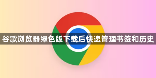 谷歌浏览器绿色版下载后快速管理书签和历史1