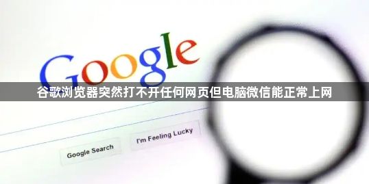 谷歌浏览器突然打不开任何网页但电脑微信能正常上网1