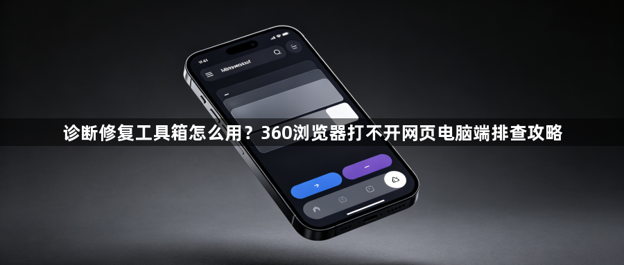 诊断修复工具箱怎么用？360浏览器打不开网页电脑端排查攻略1