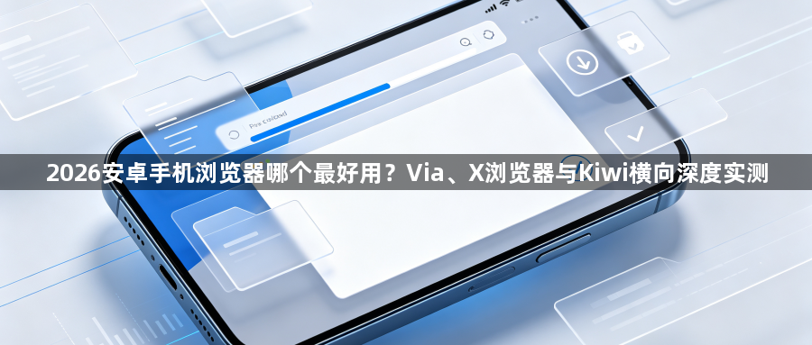 2026安卓手机浏览器哪个最好用？Via、X浏览器与Kiwi横向深度实测1