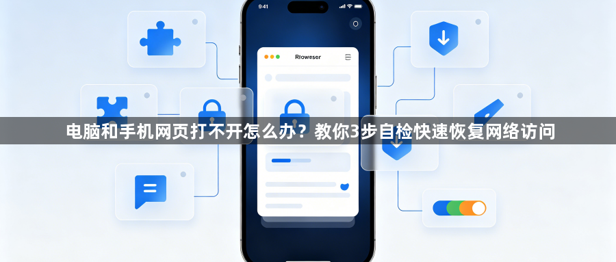 电脑和手机网页打不开怎么办？教你3步自检快速恢复网络访问1
